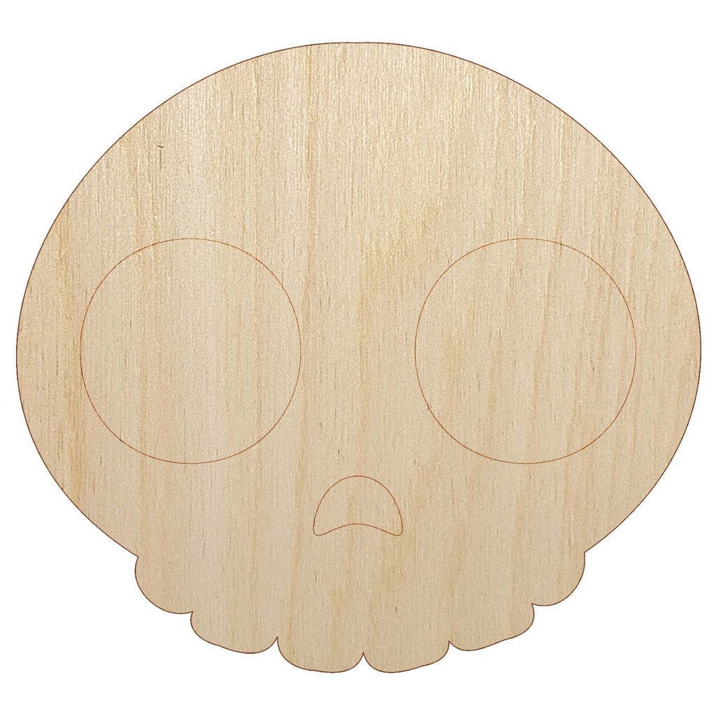 Witty Skull Icon Unfinished Wood Shape Piece Cutout for DIY Craft Projects