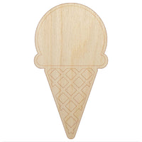 Yummy Ice Cream Cone Unfinished Wood Shape Piece Cutout for DIY Craft Projects