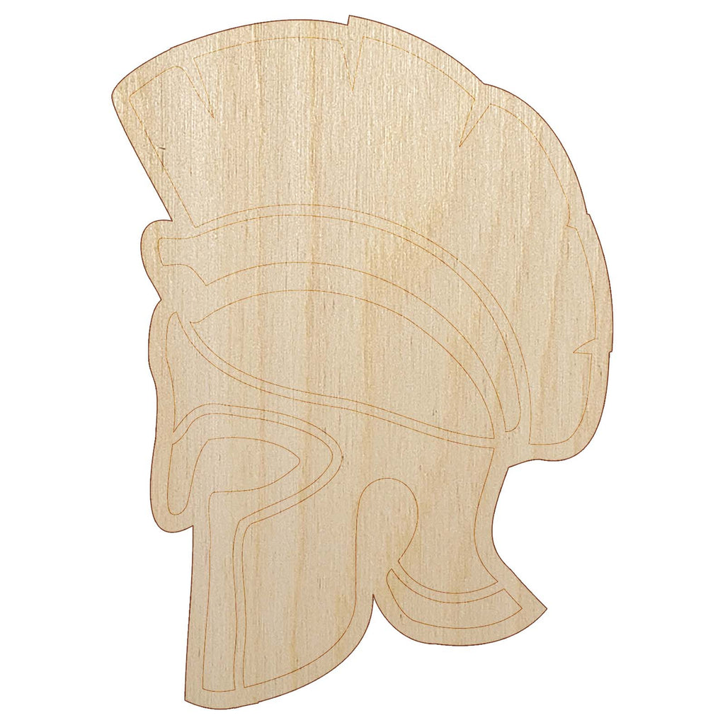 Ancient Greek Roman Spartan Helmet Unfinished Wood Shape Piece Cutout for DIY Craft Projects