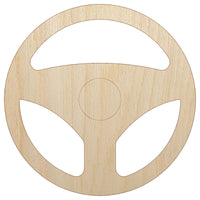 Car Steering Wheel for Driving Unfinished Wood Shape Piece Cutout for DIY Craft Projects