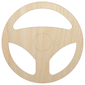 Car Steering Wheel for Driving Unfinished Wood Shape Piece Cutout for DIY Craft Projects