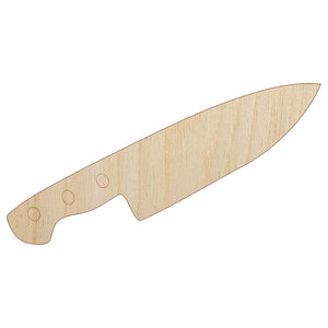 Chef Knife for Cooking Unfinished Wood Shape Piece Cutout for DIY Craft Projects