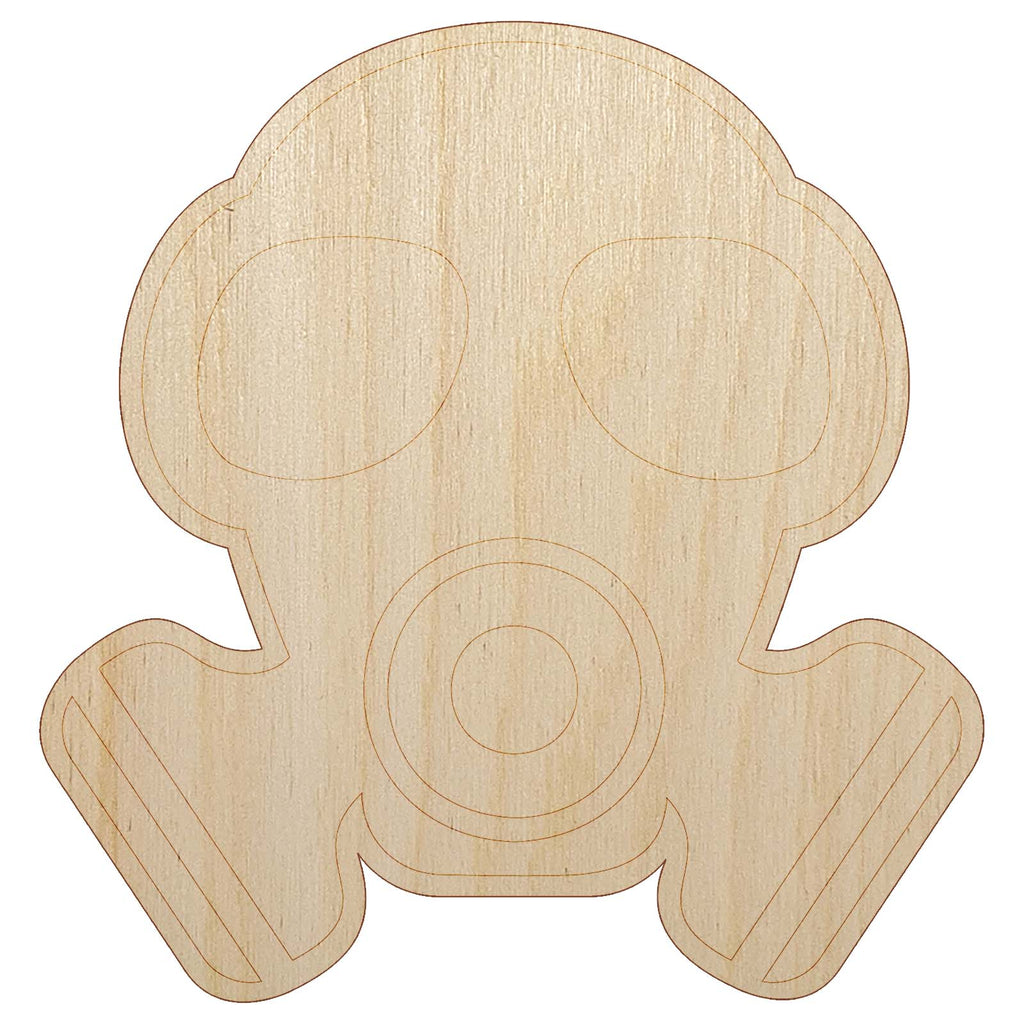 Chemical Gas Mask Ventilator Pandemic Unfinished Wood Shape Piece Cutout for DIY Craft Projects