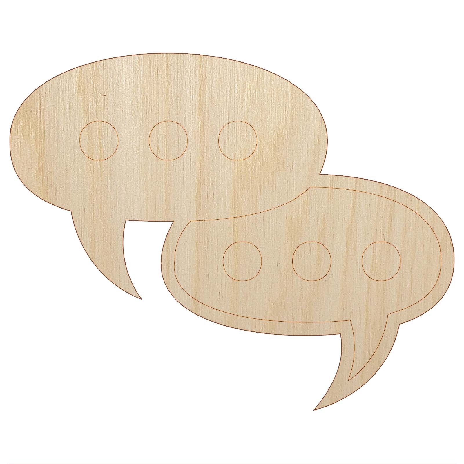 Conversation Discussion Chat Bubbles Icon Unfinished Wood Shape
