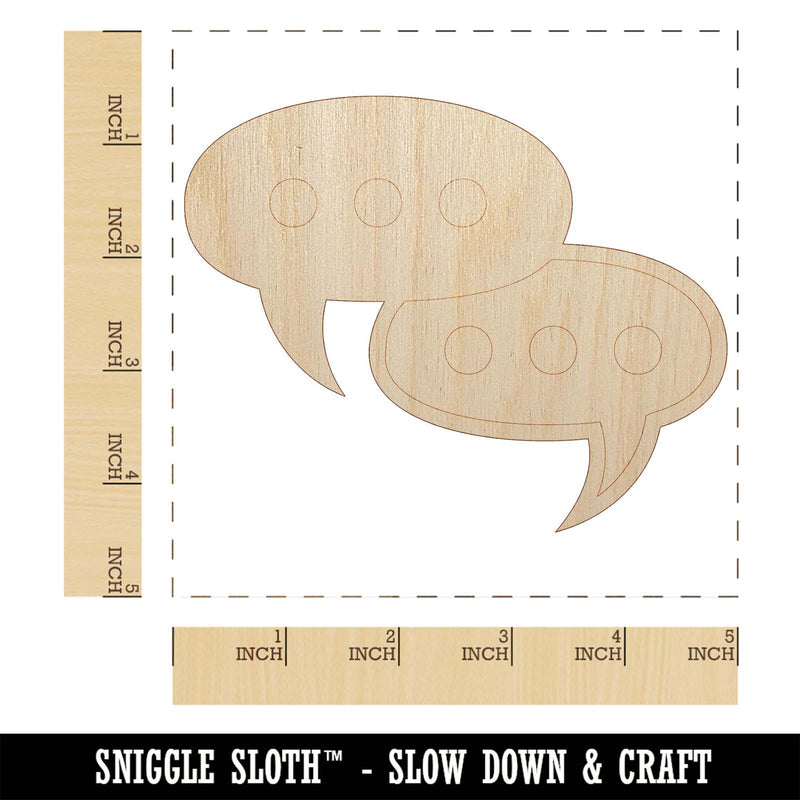 Conversation Discussion Chat Bubbles Icon Unfinished Wood Shape Piece Cutout for DIY Craft Projects