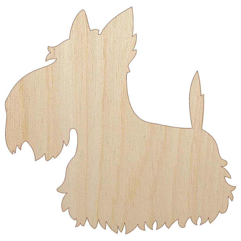 Delightful Cartoon Scottish Terrier Unfinished Wood Shape Piece Cutout for DIY Craft Projects