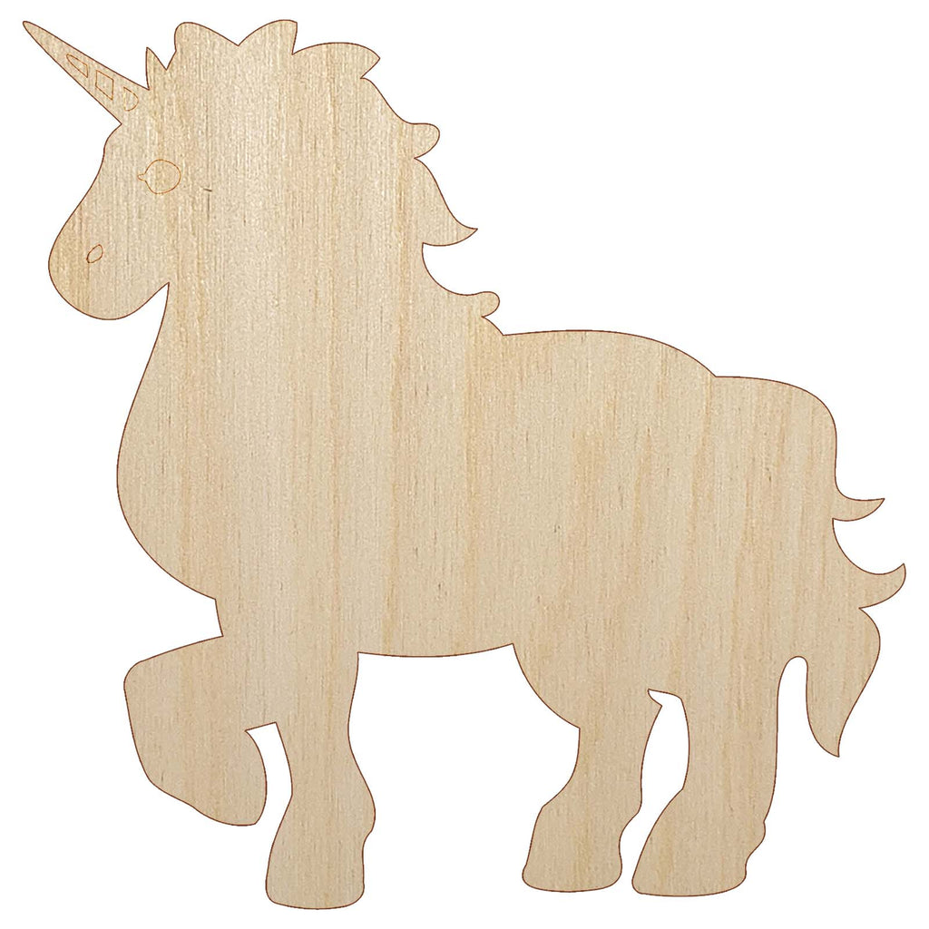 Elegant Majestic Mythical Unicorn Unfinished Wood Shape Piece Cutout for DIY Craft Projects