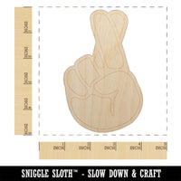 Fingers Crossed Promise Hand Gesture Unfinished Wood Shape Piece Cutout for DIY Craft Projects