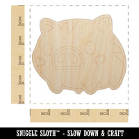 Fun Chibi Wild Boar Pig Swine Unfinished Wood Shape Piece Cutout for DIY Craft Projects