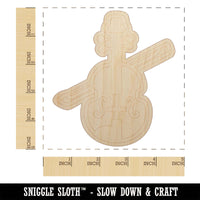 Fun Violin with Bow Icon Unfinished Wood Shape Piece Cutout for DIY Craft Projects