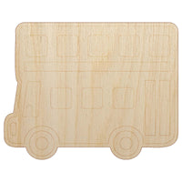 London Double Decker Bus Public Transportation Unfinished Wood Shape Piece Cutout for DIY Craft Projects