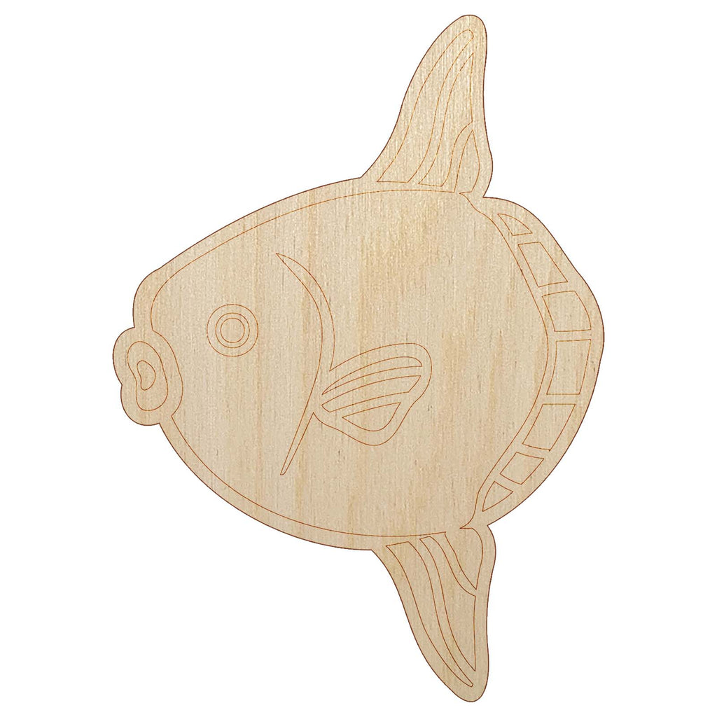 Mola Mola Ocean Sunfish Unfinished Wood Shape Piece Cutout for DIY Craft Projects