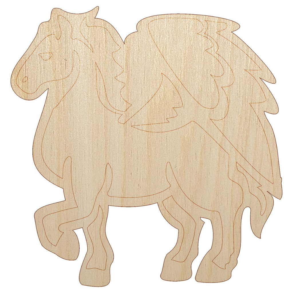 Mythical Winged Horse Pegasus Unfinished Wood Shape Piece Cutout for DIY Craft Projects