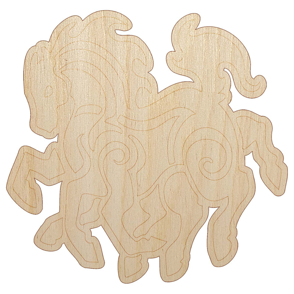 Sleipnir Norse Mythology Eight Legged Horse Unfinished Wood Shape Piece Cutout for DIY Craft Projects