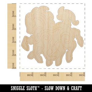 Sleipnir Norse Mythology Eight Legged Horse Unfinished Wood Shape Piece Cutout for DIY Craft Projects