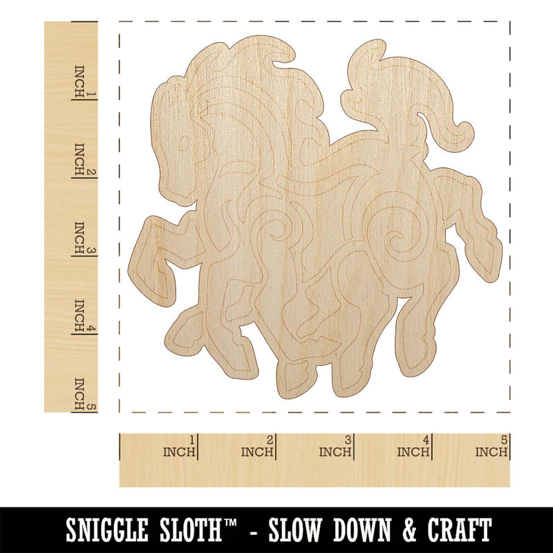 Sleipnir Norse Mythology Eight Legged Horse Unfinished Wood Shape Piece Cutout for DIY Craft Projects
