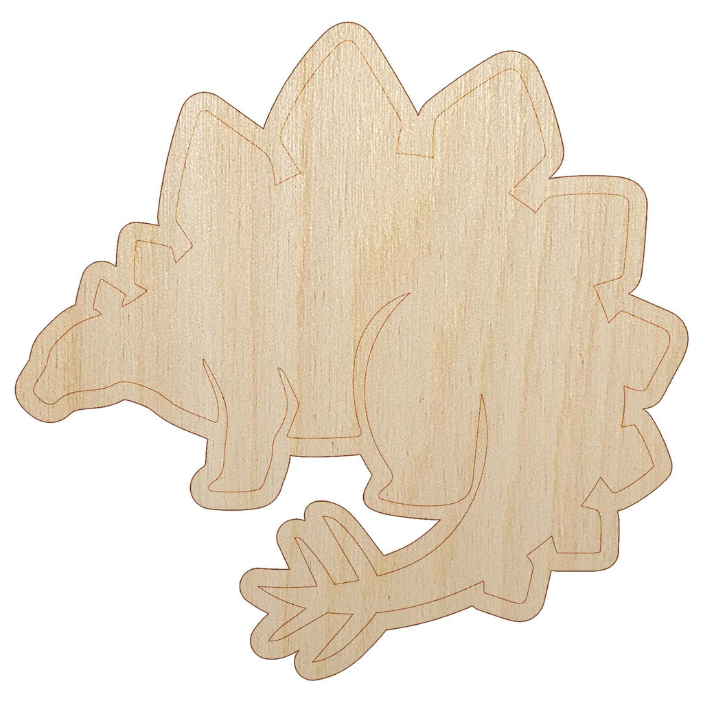 Stegosaurus the Spikey Dinosaur Unfinished Wood Shape Piece Cutout for DIY Craft Projects