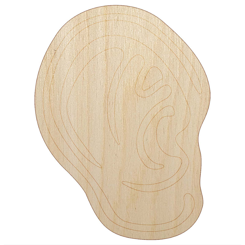 The Human Ear Unfinished Wood Shape Piece Cutout for DIY Craft Projects
