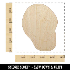 The Human Ear Unfinished Wood Shape Piece Cutout for DIY Craft Projects