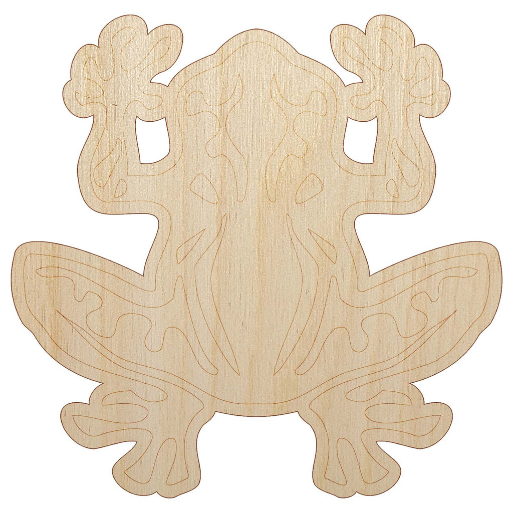 Tribal Frog Unfinished Wood Shape Piece Cutout for DIY Craft Projects