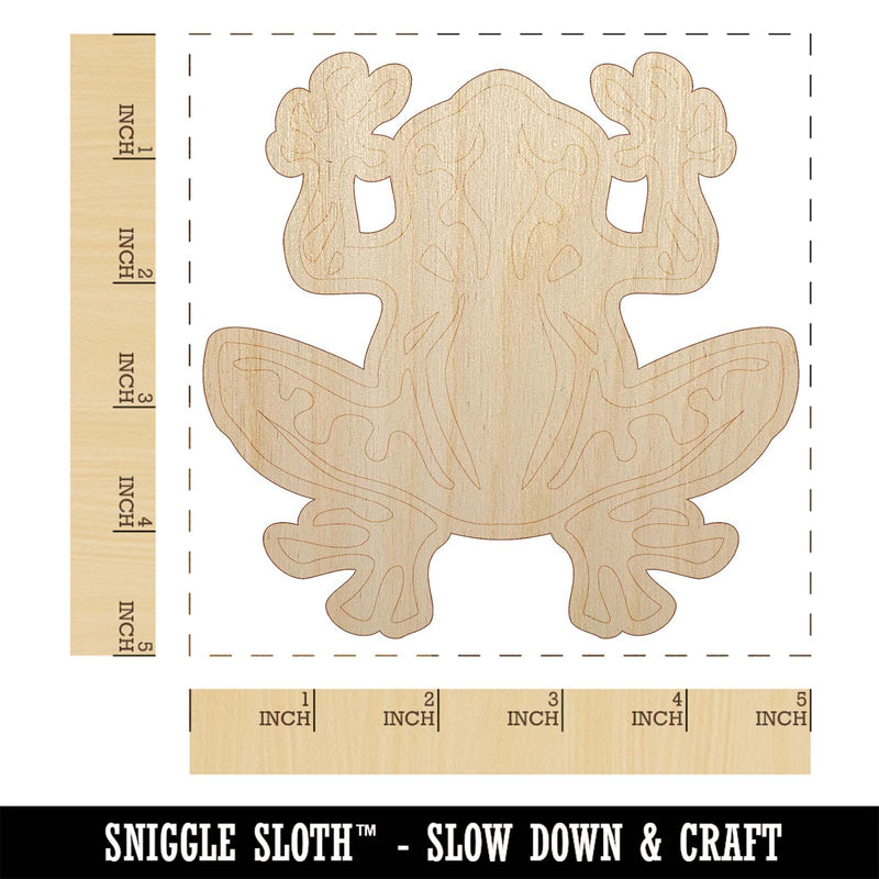 Tribal Frog Unfinished Wood Shape Piece Cutout for DIY Craft Projects