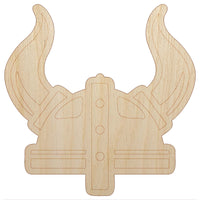 Viking Horned Helmet Unfinished Wood Shape Piece Cutout for DIY Craft Projects