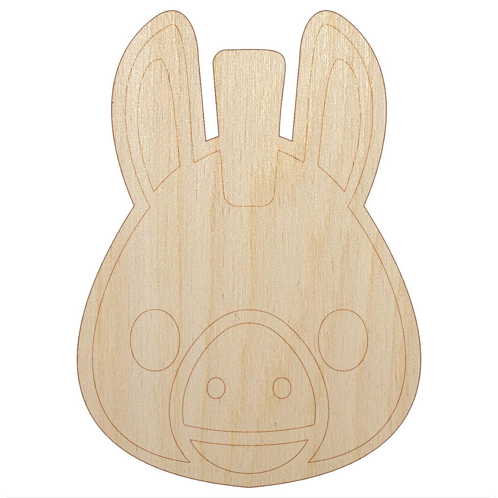 Witty Donkey Mule Head Unfinished Wood Shape Piece Cutout for DIY Craft Projects