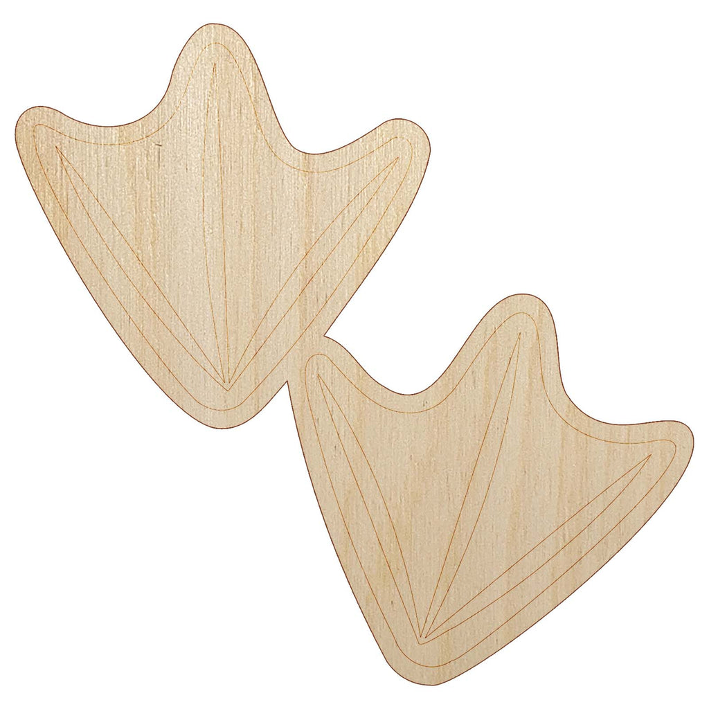 Duck Tracks Footprints Unfinished Wood Shape Piece Cutout for DIY Craft Projects