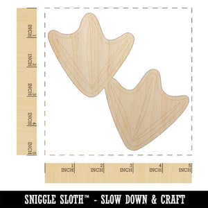 Duck Tracks Footprints Unfinished Wood Shape Piece Cutout for DIY Craft Projects