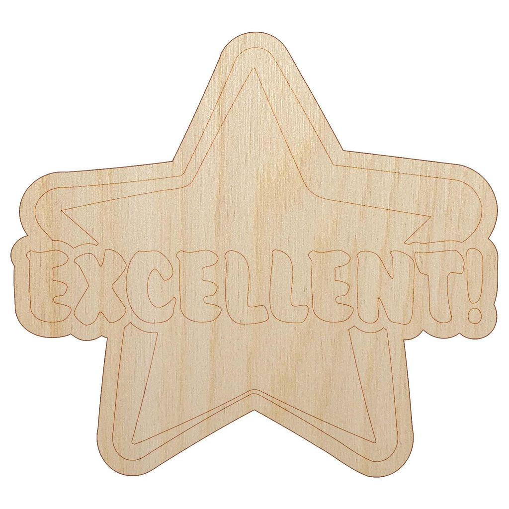 Excellent Star Teacher School Motivation Unfinished Wood Shape Piece Cutout for DIY Craft Projects