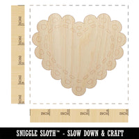 Fancy Heart Doily Love Valentine's Day Unfinished Wood Shape Piece Cutout for DIY Craft Projects