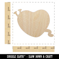 Yarn Heart Knitting Unfinished Wood Shape Piece Cutout for DIY Craft Projects