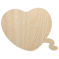 Yarn Heart Unfinished Wood Shape Piece Cutout for DIY Craft Projects