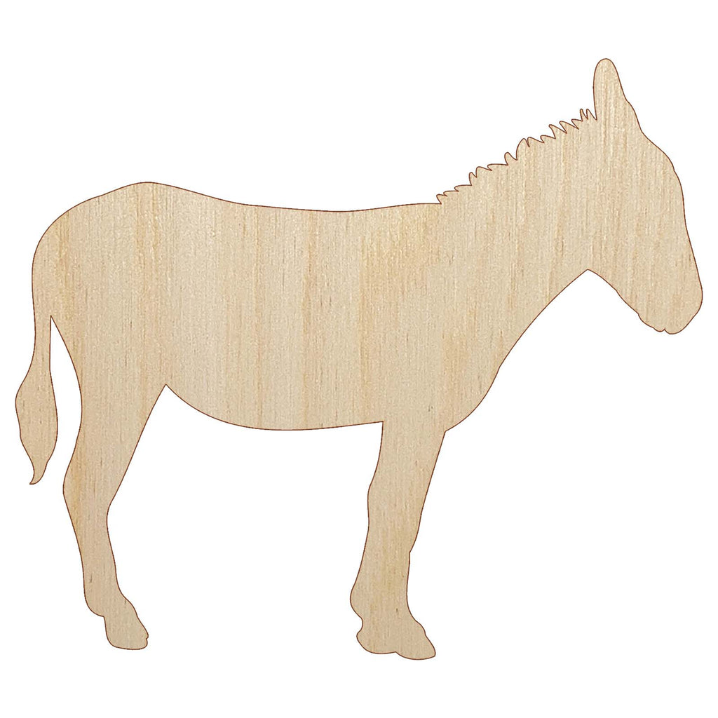 Donkey Silhouette Solid Unfinished Wood Shape Piece Cutout for DIY Craft Projects