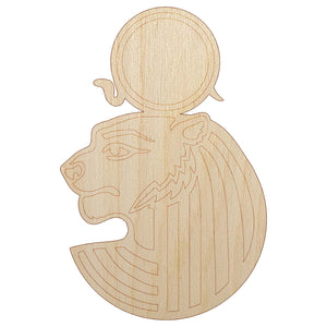 Sekhmet Head Egyptian Goddess of War Unfinished Wood Shape Piece Cutout for DIY Craft Projects