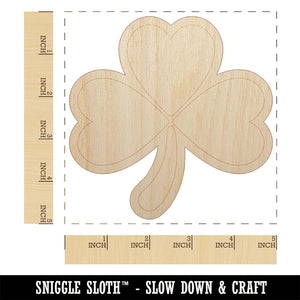 Three Leaf Clover Shamrock Unfinished Wood Shape Piece Cutout for DIY Craft Projects