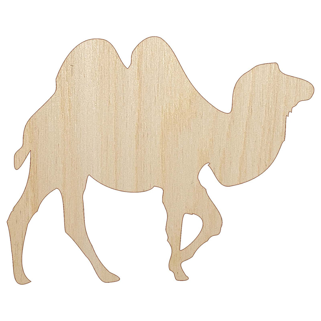 Camel Dromedary Silhouette Unfinished Wood Shape Piece Cutout for DIY Craft Projects