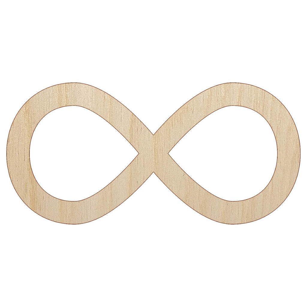 Infinity Symbol Solid Unfinished Wood Shape Piece Cutout for DIY Craft Projects