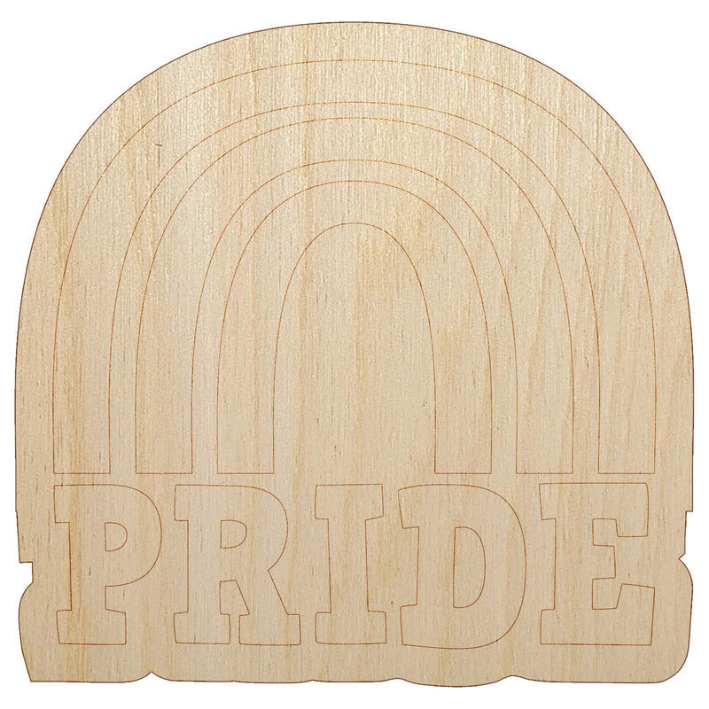 Pride Fun Rainbow LGBTQ Unfinished Wood Shape Piece Cutout for DIY Craft Projects