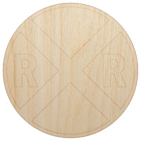 Railroad Crossing Train Unfinished Wood Shape Piece Cutout for DIY Craft Projects