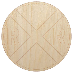 Railroad Crossing Train Unfinished Wood Shape Piece Cutout for DIY Craft Projects