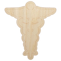 Staff of Hermes Silhouette Caduceus Medical Symbol Unfinished Wood Shape Piece Cutout for DIY Craft Projects