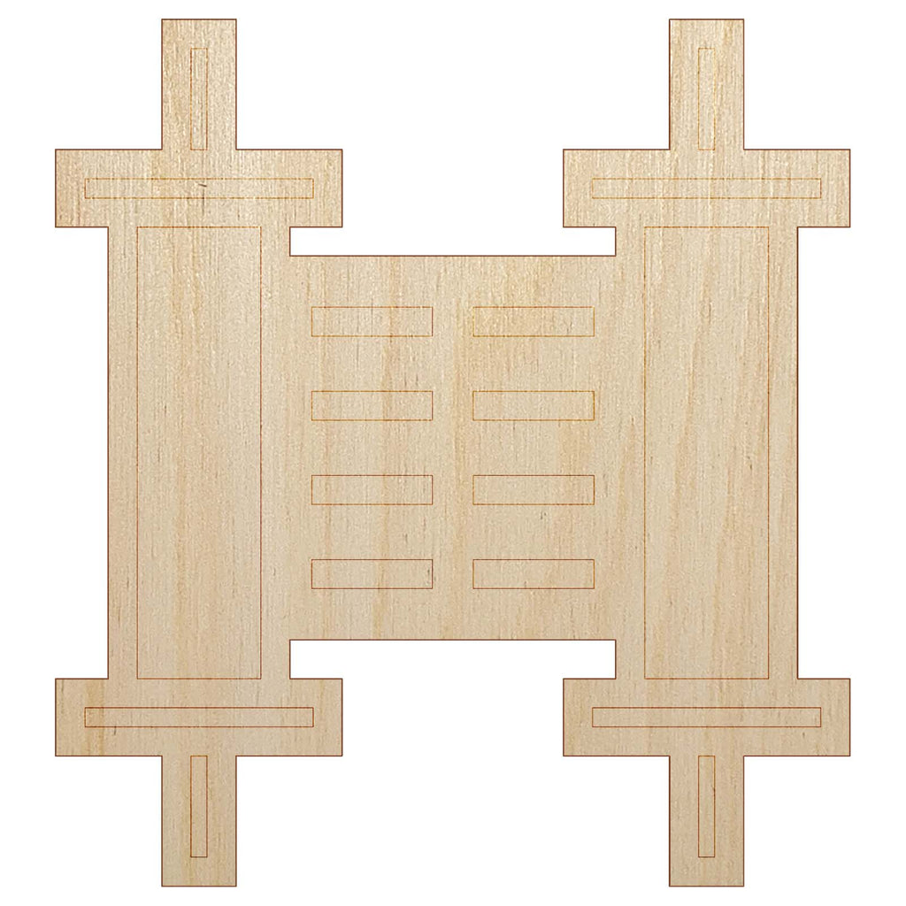 Torah Scroll Jewish Symbol Israel Unfinished Wood Shape Piece Cutout for DIY Craft Projects