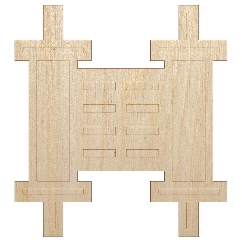 Torah Scroll Jewish Symbol Israel Unfinished Wood Shape Piece Cutout for DIY Craft Projects