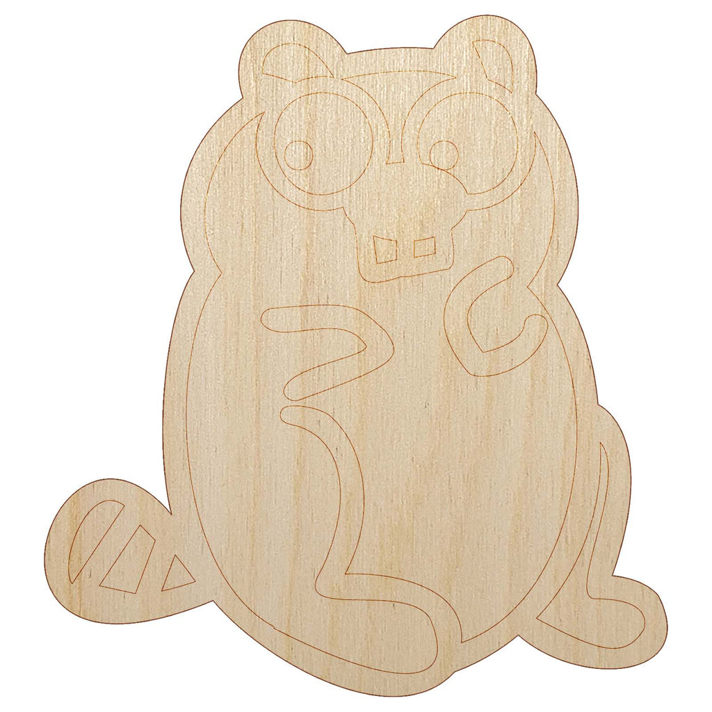 Wary Beaver Doodle Unfinished Wood Shape Piece Cutout for DIY Craft Projects