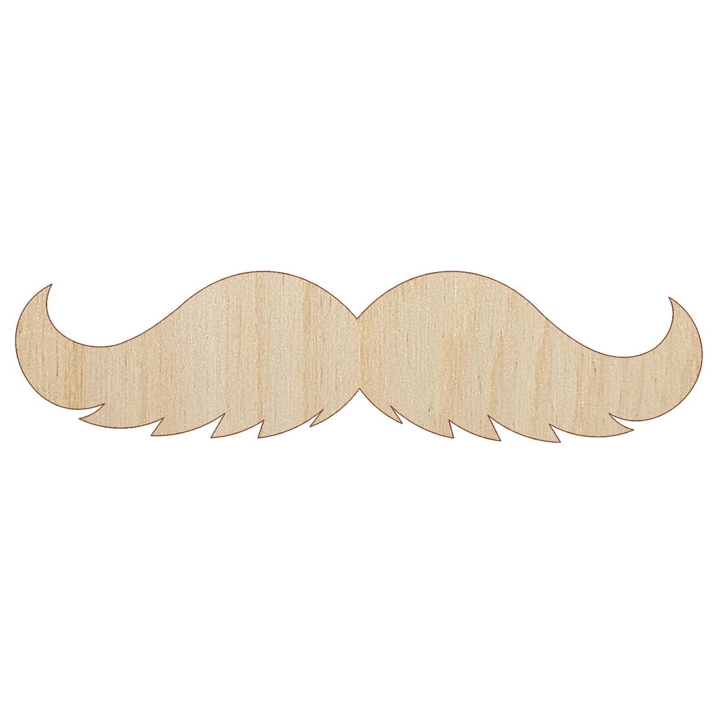 Gunslinger Mustache Moustache Silhouette Unfinished Wood Shape Piece Cutout for DIY Craft Projects
