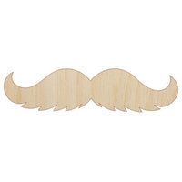 Gunslinger Mustache Moustache Silhouette Unfinished Wood Shape Piece Cutout for DIY Craft Projects