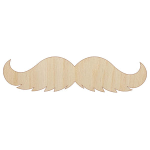 Gunslinger Mustache Moustache Silhouette Unfinished Wood Shape Piece Cutout for DIY Craft Projects