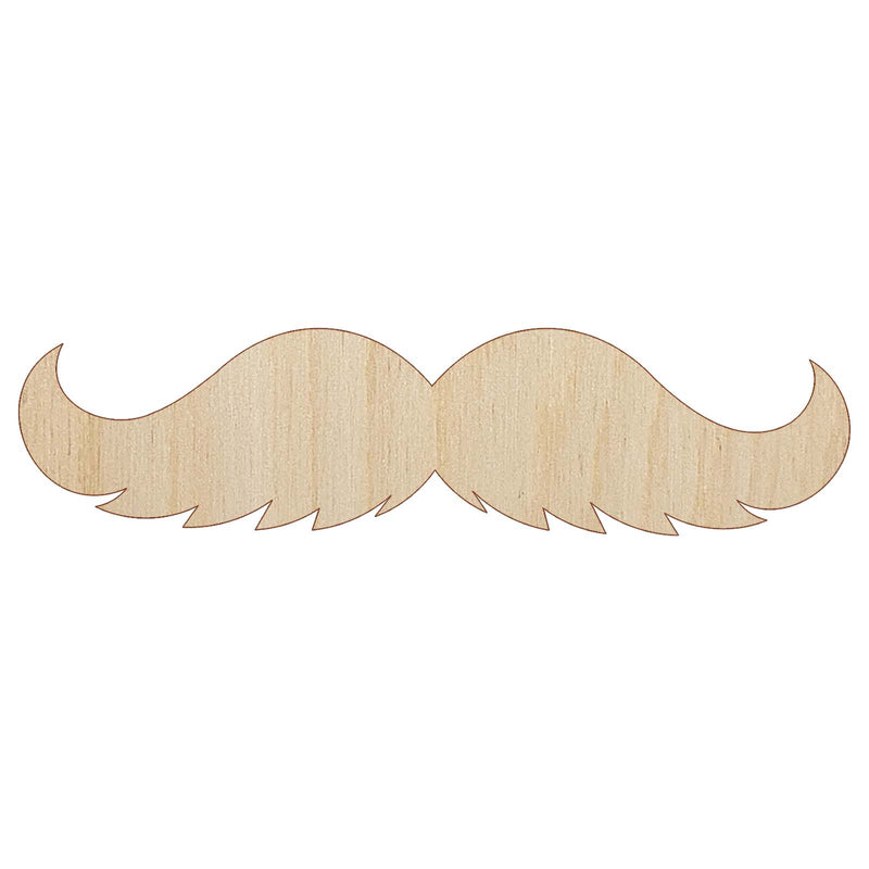 Gunslinger Mustache Moustache Silhouette Unfinished Wood Shape Piece Cutout for DIY Craft Projects