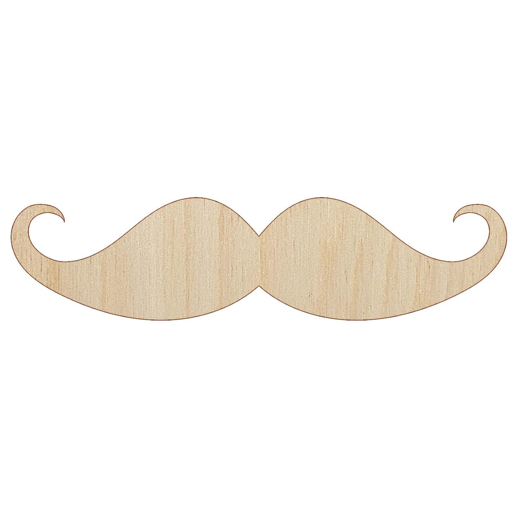 Handlebar Mustache Moustache Silhouette Unfinished Wood Shape Piece Cutout for DIY Craft Projects